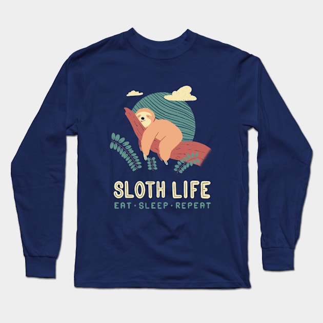 Sloth Life Long Sleeve T-Shirt by TinBot